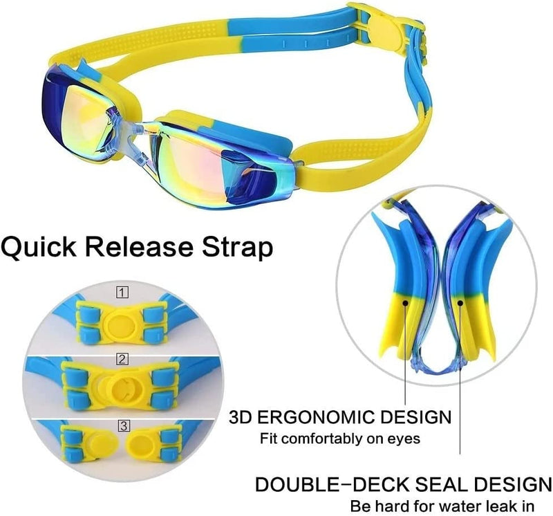 BIENKA N/A Comfortable Silicone Adjustable Swim Glasses Children Anti-Fog UV Waterproof Swimming Eyewear Goggles (Color : B, Size : One Size) Sporting Goods > Outdoor Recreation > Cycling > Cycling Apparel & Accessories BIENKA   