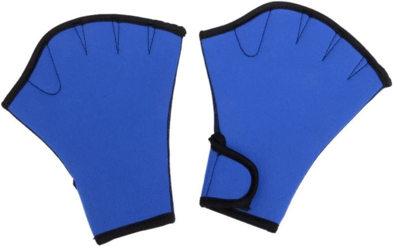 1 Pair Aquatic Gloves Diving Gloves Webbed Swim Gloves Aquatic Fitness Water Resistance Training Gloves, Water Resistance Training Gloves,Water Skiing Gloves, Blue