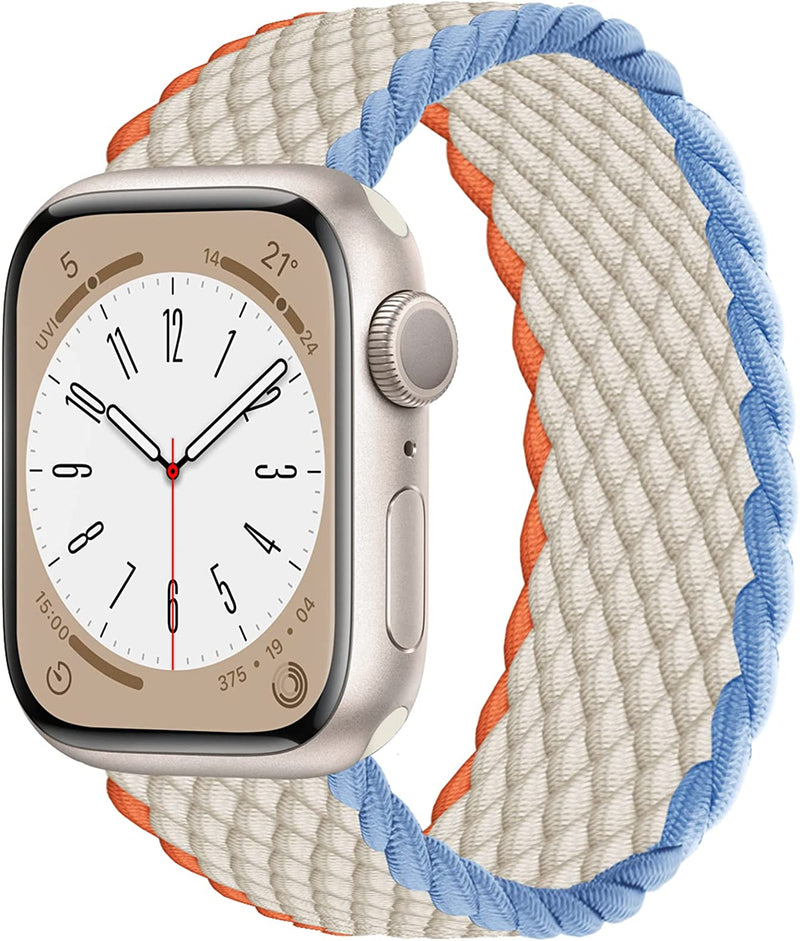 OULUOQI Braided Solo Loop Compatible with Apple Watch Band 38Mm 40Mm 41Mm 42Mm 44Mm 45Mm 49Mm Women Men,Lace Nylon Stretchy Elastic Sport Strap for Iwatch Ultra Series 8 SE 7 6 5 4 3 2 1. Sporting Goods > Outdoor Recreation > Winter Sports & Activities OULUOQI C-Cream 38mm/40mm/41mm S 