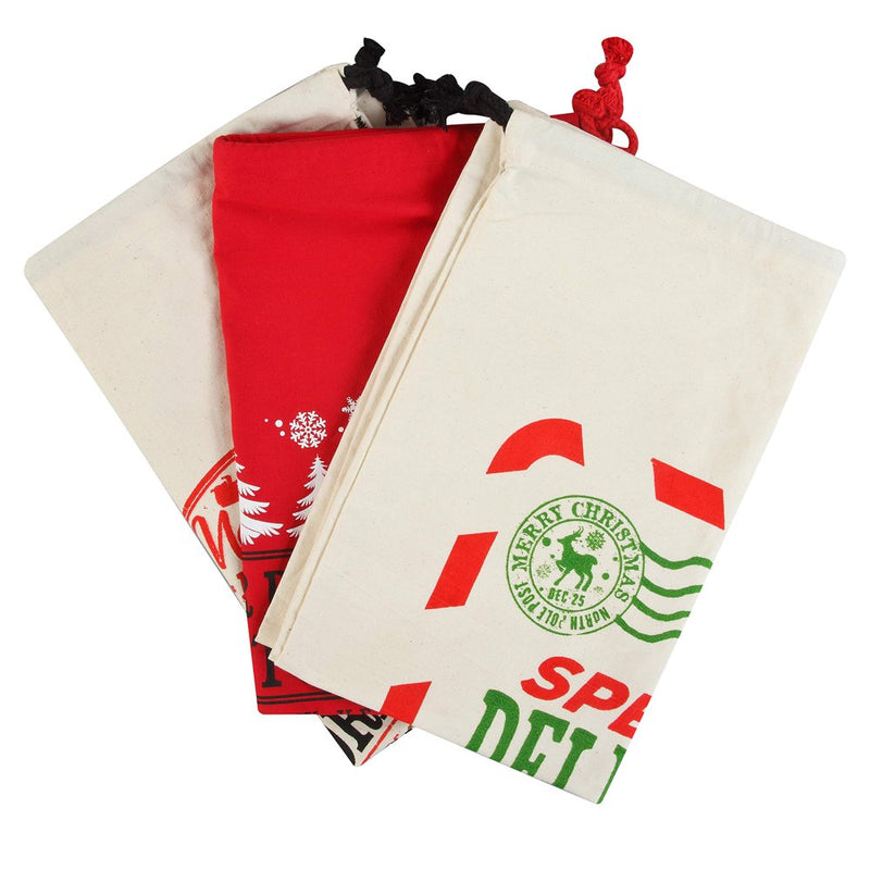 JOYIN 3 Packs Christmas Gift Bags, Santa Burlap Sack with Drawstring for Large Xmas Package Storage, Event Party Supplies, Christmas Party Favors Arts & Entertainment > Party & Celebration > Party Supplies JOYIN   