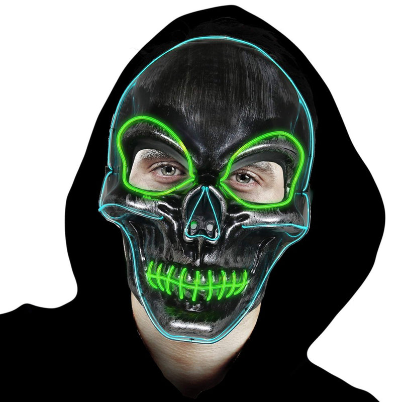 Skeleteen Light up Costume Mask - Scary Glowing Face Mask with Lights for Masquerade Party and Festival Costumes Apparel & Accessories > Costumes & Accessories > Masks Skeleteen   
