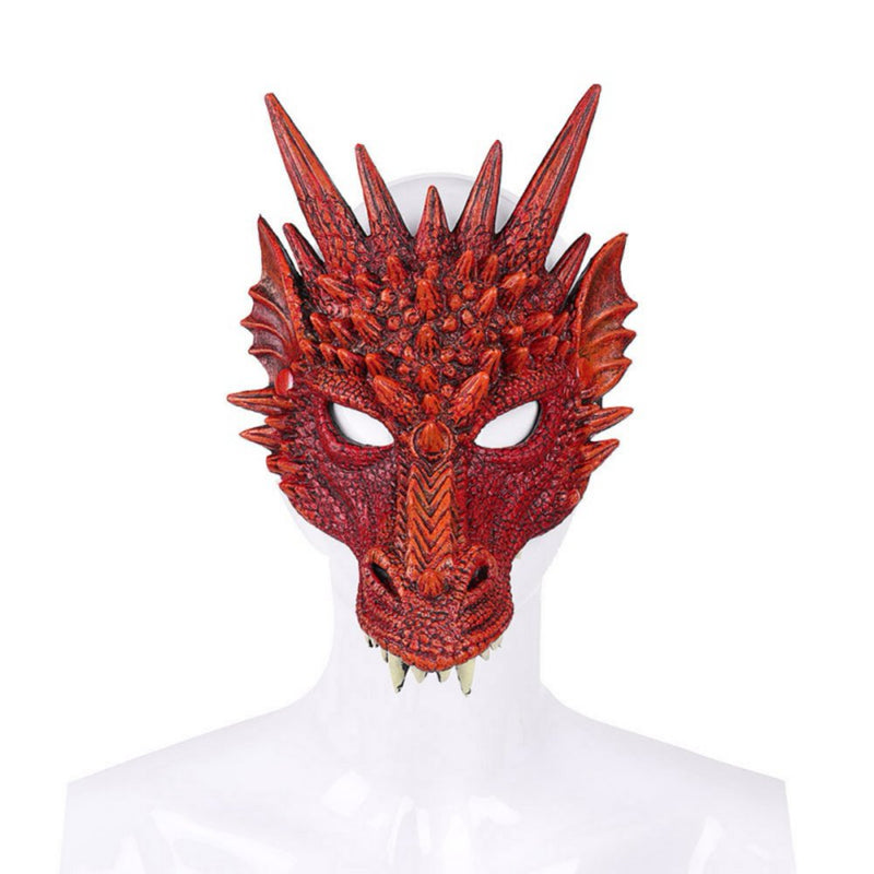 Lovebay Kid Teens Adult Realistic Dragon for Halloween Cosplay Masquerade Party Props Soft Mask Apparel & Accessories > Costumes & Accessories > Masks Lovebay Red  