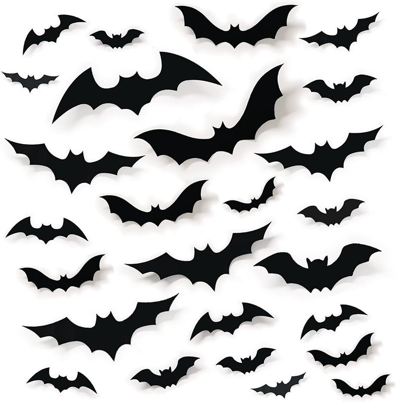 68Pcs Bat Wall Decor, Halloween Bats Decorations 3D Bats Wall Decor Realistic PVC Bats Stickers for Outdoor DIY Home Decor Party Supplies  16 years and up   