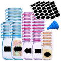 81 Pcs Reusable Mason Jar Bags Food Storage Plastic Bags Multi-Size Fresh Leak Proof Sandwich Snack Zipper Bags with Chalkboard Label Sticker Silicone Funnel for Kitchen Camping Travel Office Home & Garden > Decor > Decorative Jars Jcutelry colorful-3 styles  