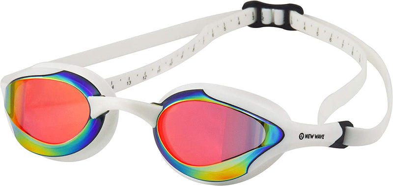 New Wave Swim Goggles with Protective Storage Case - anti Fog Lenses, Four Nose Bridges for Triathlon & Open Water Swimming Sporting Goods > Outdoor Recreation > Boating & Water Sports > Swimming > Swim Goggles & Masks New Wave Swim Buoy Molten Pearl = Revo Lens in White Frame  