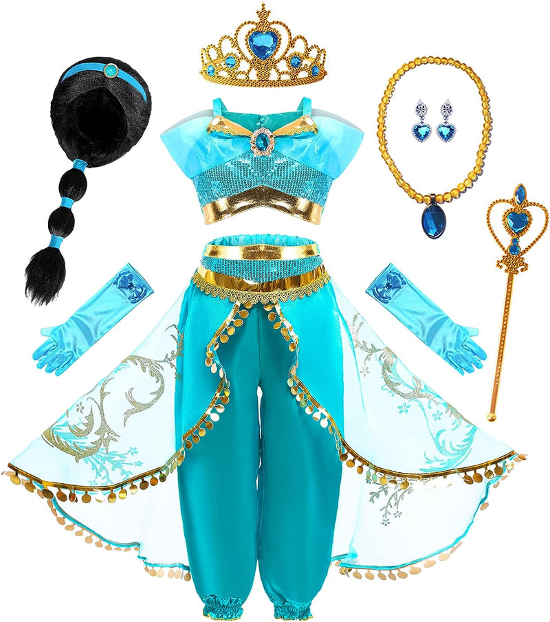 Mecamelon Arabian Princess Fancy Costume for Girls Halloween Dress Up  Mecamelon   