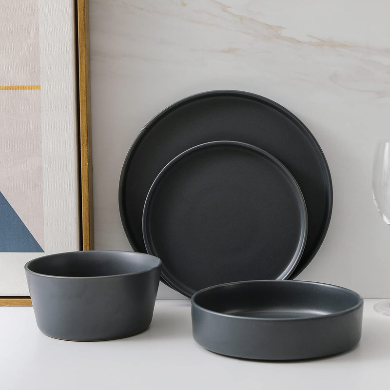 Stone Lain Coupe Dinnerware Set, Service for 4, Gray Matte Home & Garden > Kitchen & Dining > Tableware > Dinnerware Stone Lain Gray Service For 4, 7-inch Pasta Bowl 