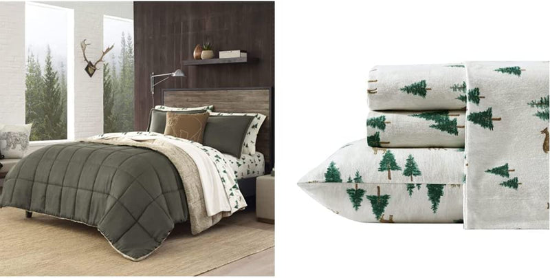 Eddie Bauer - King Comforter Set, Reversible Sherpa Bedding with Matching Shams, Cozy & Warm Home Decor (Sherwood Red, King) Home & Garden > Linens & Bedding > Bedding > Quilts & Comforters Eddie Bauer Sherwood Green Lodge + Sets(Deer Hollow, Queen) Queen