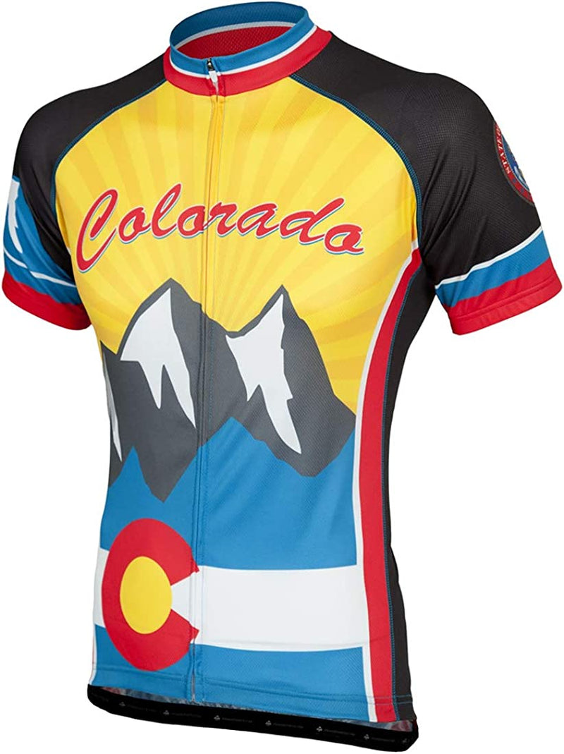 PEAK 1 SPORTS Colorado Men'S Cycling Short Sleeve Bike Jersey Sporting Goods > Outdoor Recreation > Cycling > Cycling Apparel & Accessories Peak 1 Sports XX-Large  