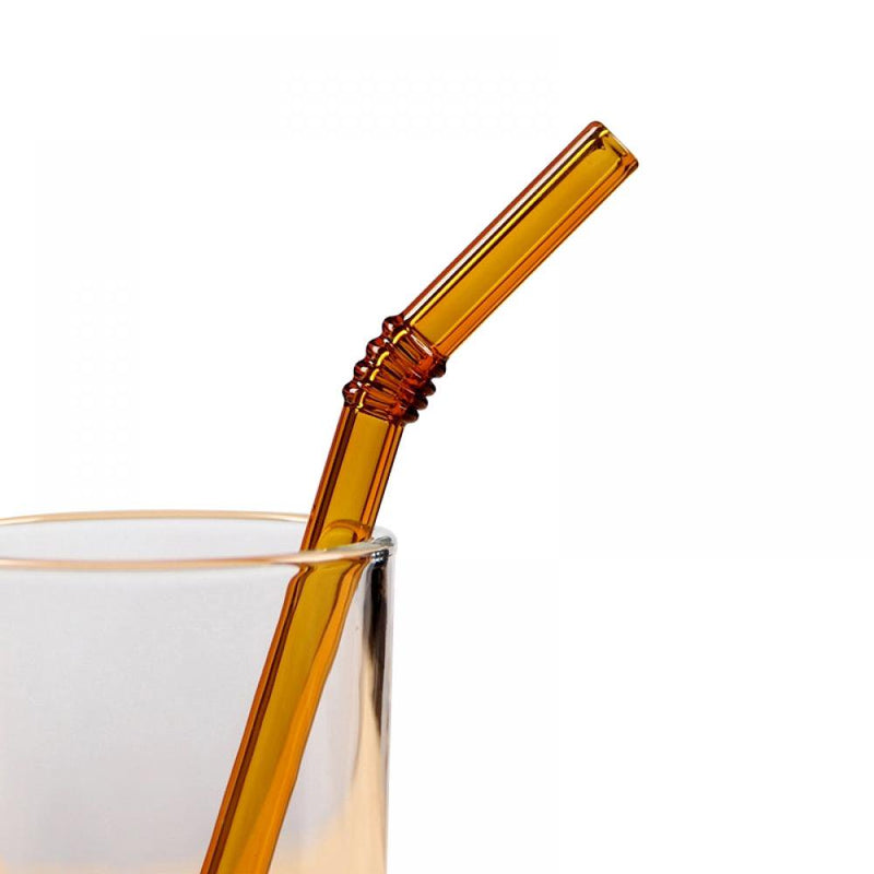 Taykoo Glass Straw Color Straw High Borosilicate Glass Straw Reusable Drinking Glass Tube Eco-Friendly Events Party Favors Supply Arts & Entertainment > Party & Celebration > Party Supplies Taykoo Yellow  
