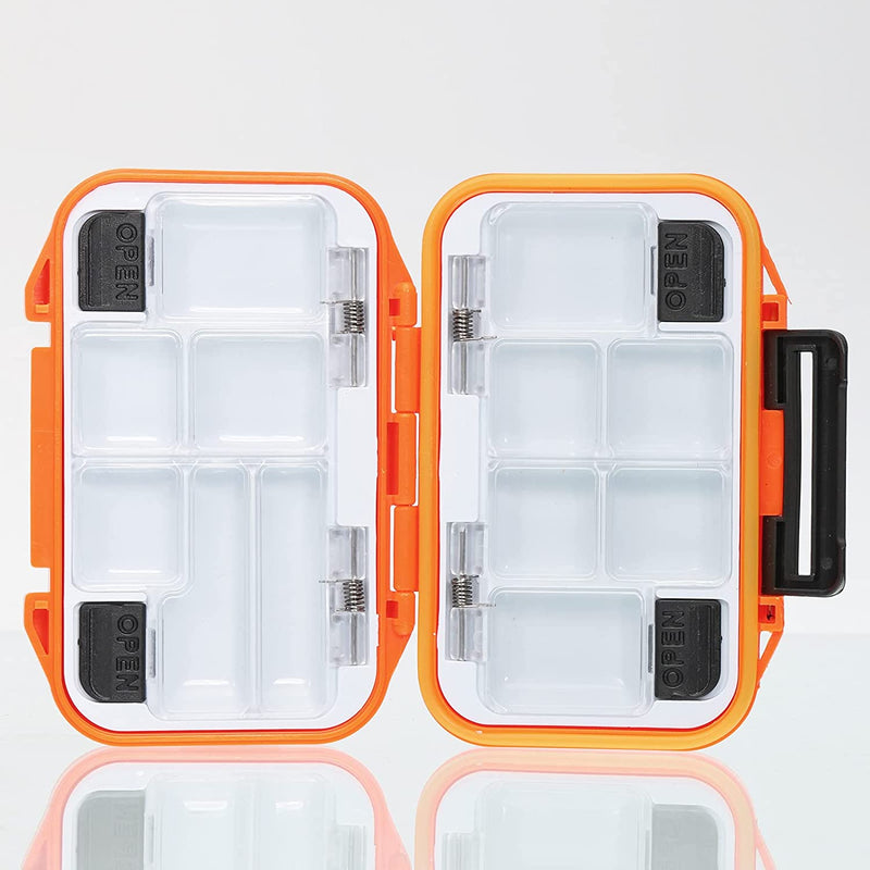PATIKIL Waterproof Fishing Lure Box, Two-Sided Plastic Fish Tackle Bait Small Case Storage Container, Orange Sporting Goods > Outdoor Recreation > Fishing > Fishing Tackle PATIKIL   