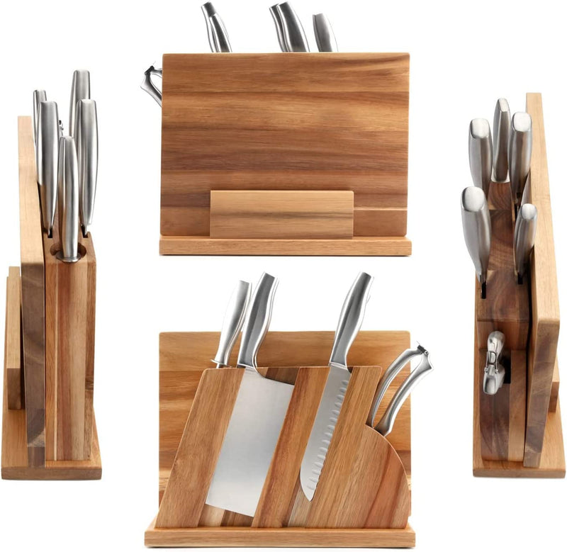 GOOD HELPER Knife Set, 8 Pieces Kitchen Knife Set with Block, Knife Block Set with Sharpener & Shears, Meat Cleaver Knife Set, Stainless Steel Hollow Handle Knife and Cutting Board Set Home & Garden > Kitchen & Dining > Kitchen Tools & Utensils > Kitchen Knives Good Helper   