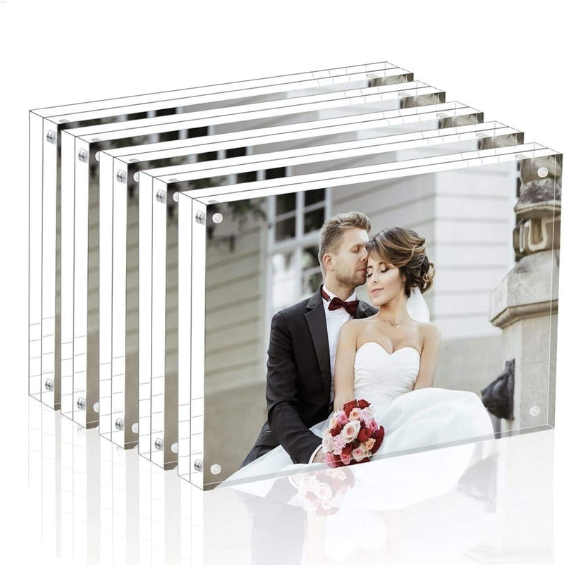Magicool Premium Acrylic Photo Frame--- Magnet Photo Frame -Double Sied Thick Desktop Frames (5X5 5 Pack) Home & Garden > Decor > Picture Frames Magicool 5x7 5 pack  