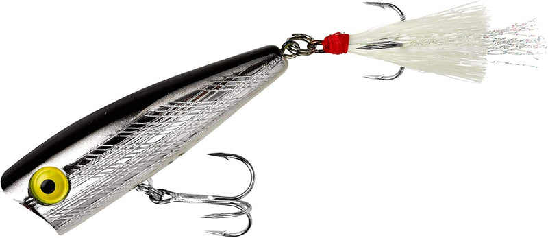 Rebel Lures Pop-R Topwater Popper Fishing Lure Sporting Goods > Outdoor Recreation > Fishing > Fishing Tackle > Fishing Baits & Lures Pradco Outdoor Brands Silver/Black Pop-r (1/4 Oz) 