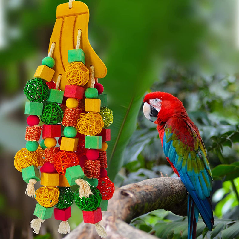 MQ Bird Parrot Toys with Nature Wood Bird Chewing Toys for Medium and Large Birds, Best Toys for African Grey, Parakeets, Parrots, Finch, Budgie, Cockatiels, Conures and Love Birds Animals & Pet Supplies > Pet Supplies > Bird Supplies > Bird Toys MQ   