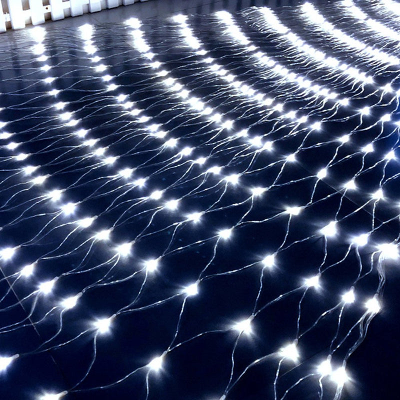 LED Net Mesh String Fairy Lights 200 Leds, 6.56 Ft X 9.84 Ft,8 Modes, Blue Outdoor Transparency String Lights Waterproof Christmas Decorative Lights for Christmas Tree, Holiday, Party, Wedding Home & Garden > Lighting > Light Ropes & Strings MORTTIC White  