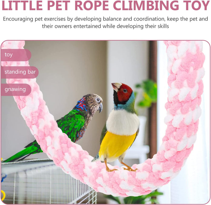 PATKAW Hamster Hanging Toy Rat Toys Bird Rope Perch Swing Toy for Cage Accessories Climbing Exercising Pink White Animals & Pet Supplies > Pet Supplies > Bird Supplies > Bird Cages & Stands PATKAW   
