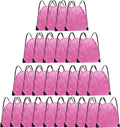 Grneric Drawstring Backpack Bulk 28 PCS Drawstring Bags String Backpack Cinch Bag Sackpack for Kid Gym Home & Garden > Household Supplies > Storage & Organization Grneric Pink  