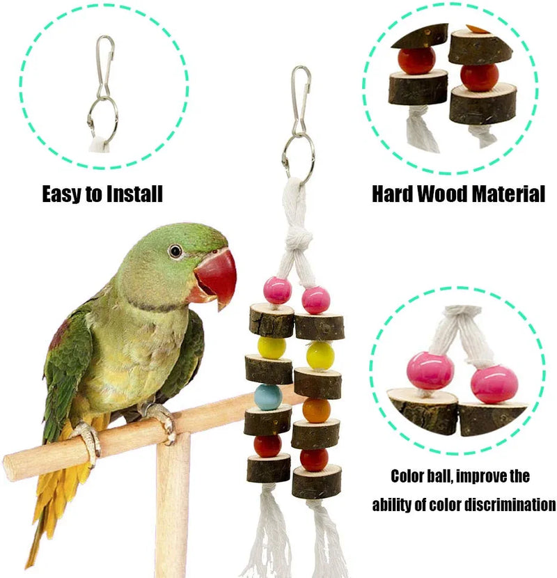Volksrose 7 Packs Bird Parrot Toys Hanging Bell Pet Bird Cage Hammock Swing Toy Hanging Toy for Small Parakeets Cockatiels, Conures, Macaws, Parrots, Love Birds, Finches Animals & Pet Supplies > Pet Supplies > Bird Supplies > Bird Toys VolksRose   