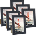 Q.Hou 8X10 Picture Frame Wood Patten Rustic Brown Photo Frames Packs 4 with High Difinition Glass for Tabletop or Wall Decor (QH-PF8X10-BR) Home & Garden > Decor > Picture Frames Q.Hou Black 5x7 