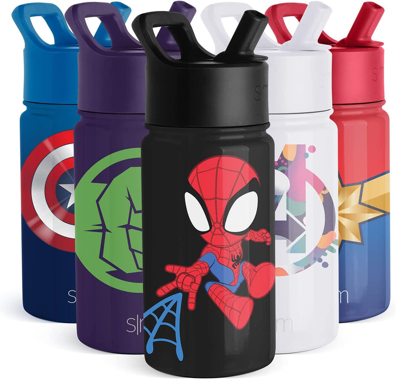 Simple Modern Marvel Spider Man Kids Water Bottle with Straw Lid | Insulated Stainless Steel Reusable Tumbler Gifts for School, Toddlers, Girls, Boys | Summit Collection | 14Oz, Spider Armor Home & Garden > Kitchen & Dining > Tableware > Drinkware Simple Modern Spidey Kid 14oz Water Bottle 