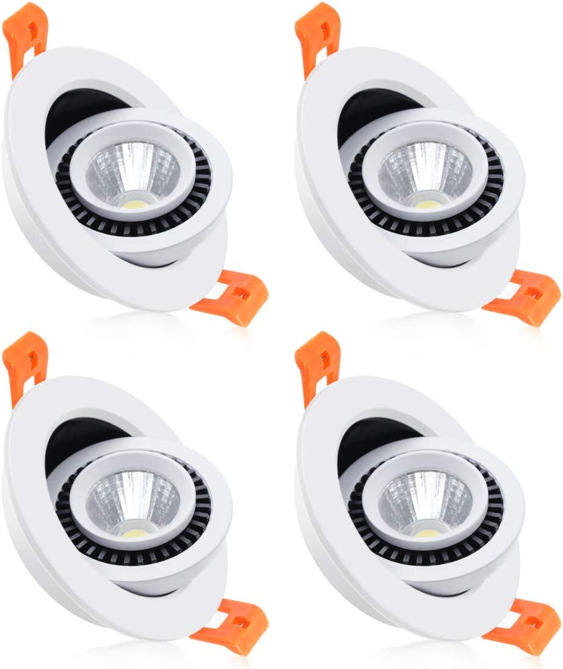 Ygs-Tech 2 Inch LED Recessed Lighting Dimmable Downlight, 3W (35W Halogen Equivalent) COB Tai Chi Spotlight, 4000K Natural White, CRI80, LED Ceiling Light with LED Driver (4 Pack) Home & Garden > Lighting > Flood & Spot Lights ShenZhen YuBangShiXun Technologies Co. Ltd 4000k - Natural White 5W - 4 Pack 