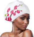COPOZZ Extra Large Swim Cap, Designed for Long Hair Braids Dreadlocks Weaves Hair Extensions Curls & Afros, Silicone Bathing Cap Swimming Hat for Women Men Sporting Goods > Outdoor Recreation > Boating & Water Sports > Swimming > Swim Caps COPOZZ Peach Blossom  