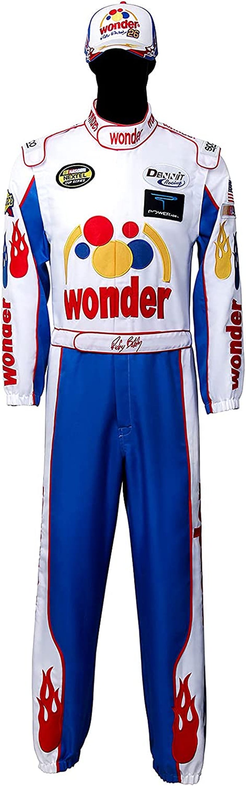 Adult Mens Ricky Bobby Costume Racing Jumpsuit Cap Full Set Talladega Nights Cosplay Outfit Uniform Halloween Carnival Suit  NIHONCOS   