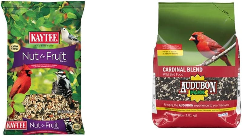Kaytee Wild Bird Food Nut & Fruit Seed Blend for Cardinals, Chickadees, Nuthatches, Woodpeckers and Other Colorful Songbirds, 5 Pounds & Audubon Park 12231 Cardinal Blend Wild Bird Food, 4-Pounds Animals & Pet Supplies > Pet Supplies > Bird Supplies > Bird Food Kaytee Fruit Seed Blend + Bird Food, 4-Pounds 5 Pounds 