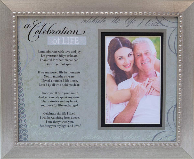 Memorial/Remembrance Photo Frame with Inspirational a Celebration of Life Poem - Sympathy Gift for Loss of Loved One (Silver) Home & Garden > Decor > Picture Frames The Grandparent Gift Co.   