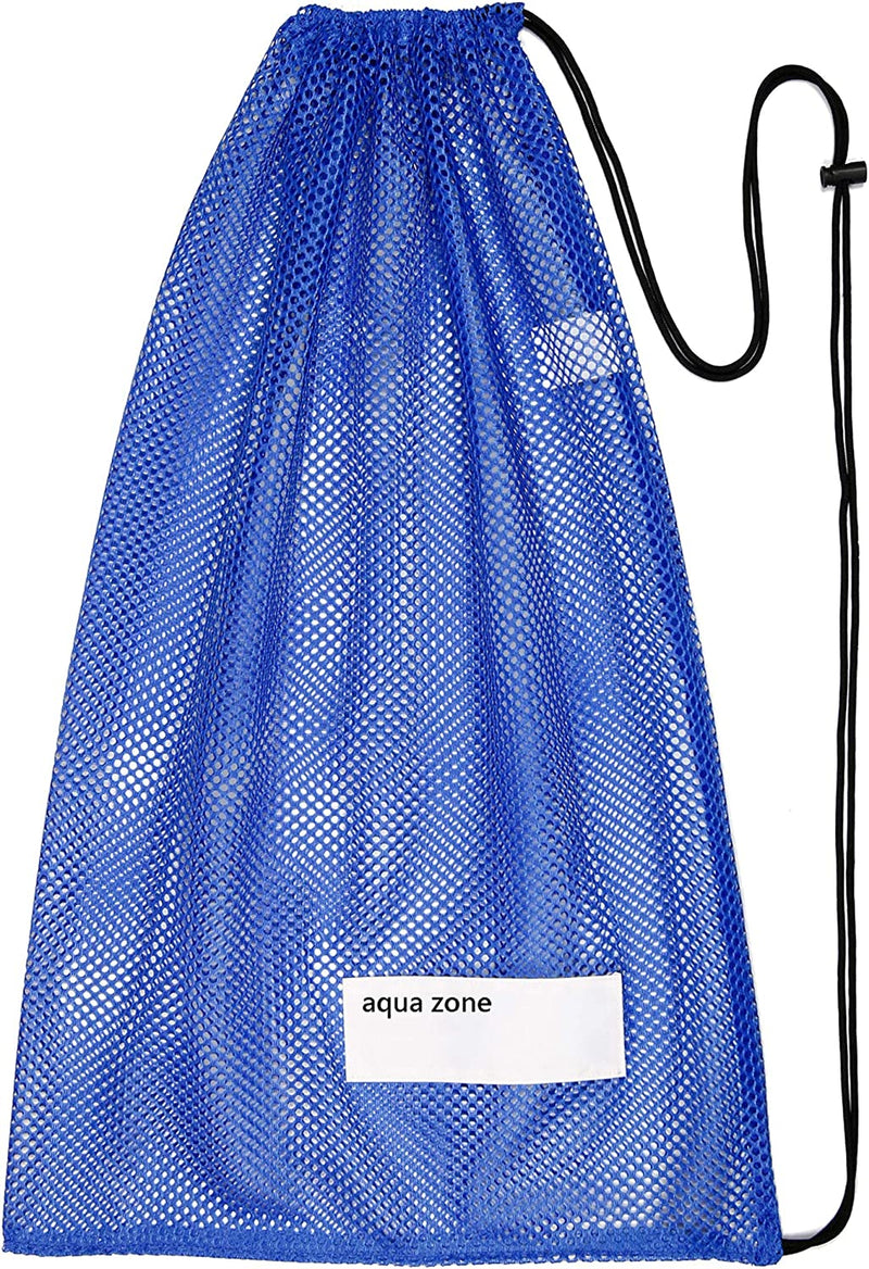 Mesh Bag Drawstring Sports Equipment Bags for Swimming Beach Diving Travel Gym Sporting Goods > Outdoor Recreation > Boating & Water Sports > Swimming Teng Xin Blue 18*30 