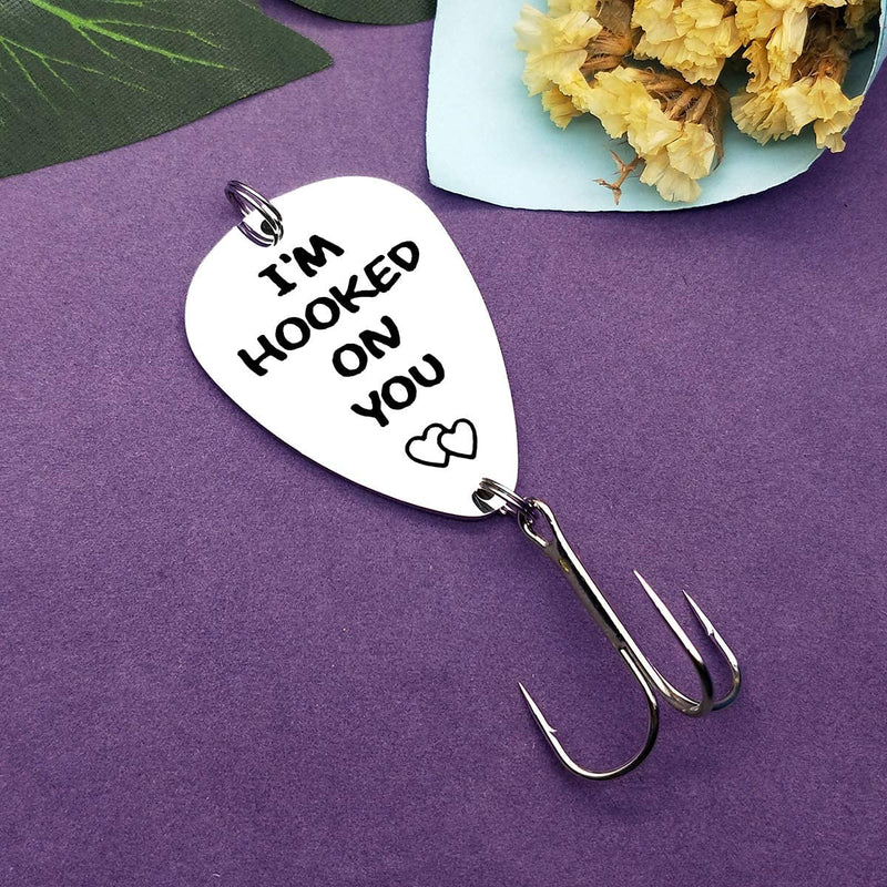 Boyfriend Husband Gift I'M Hooked on You Fishing Lure Fisherman Gift Couple Gift for Him Fishing Lure Jewelry Christmas Birthday Valentines'S Day for Men Sporting Goods > Outdoor Recreation > Fishing > Fishing Tackle > Fishing Baits & Lures Vadaka   