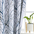 FMFUNCTEX Blue White Curtains for Bedroom 84" Grey Tree Print Half-Blackout Curtain Panel with Liner Branch Curtain for Living Room,50” X 2 Panels Width Grommet Top Sporting Goods > Outdoor Recreation > Fishing > Fishing Rods Fmfunctex Tree: Blue 50"W x 63"L 