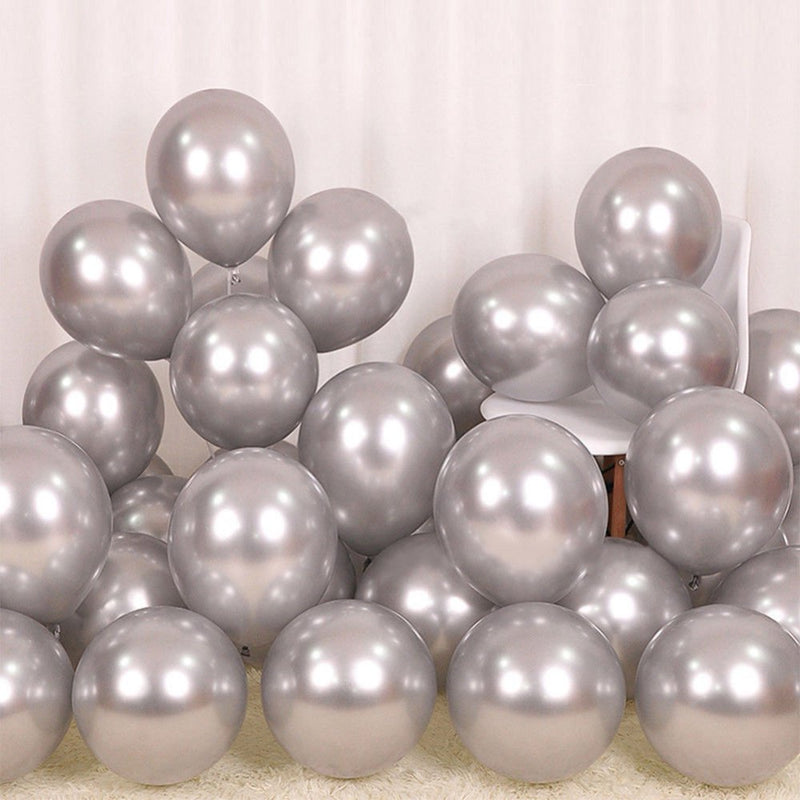 Thicken Durable Balloon Party Supplies Wedding Birthday Metallic Face Latex Balloons for Holiday Events Party Decoration Silver Arts & Entertainment > Party & Celebration > Party Supplies EleaEleanor   