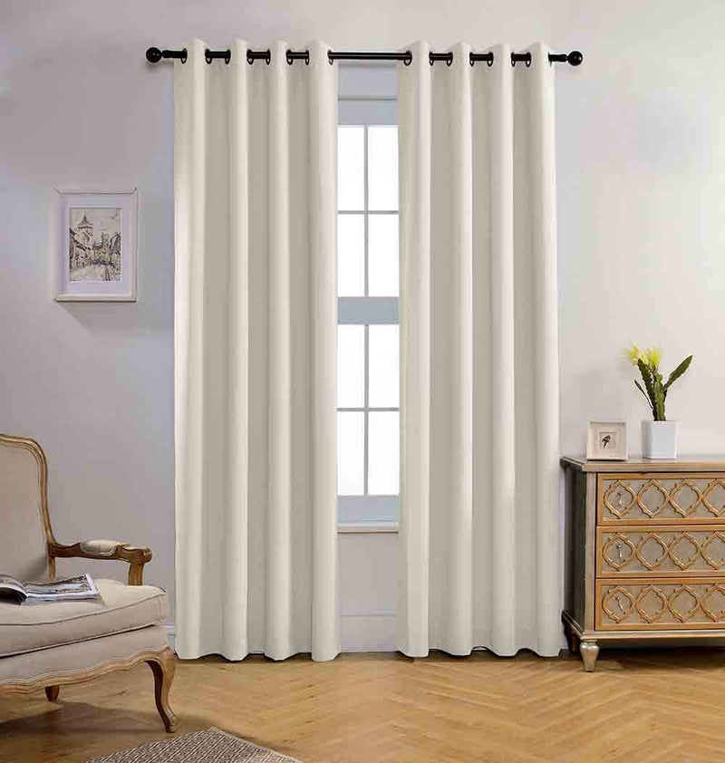 Miuco Room Darkening Texture Thermal Insulated Blackout Curtains for Bedroom 1 Pair 52X63 Inch Black Home & Garden > Decor > Window Treatments > Curtains & Drapes MIUCO Beige 52x95 inch 