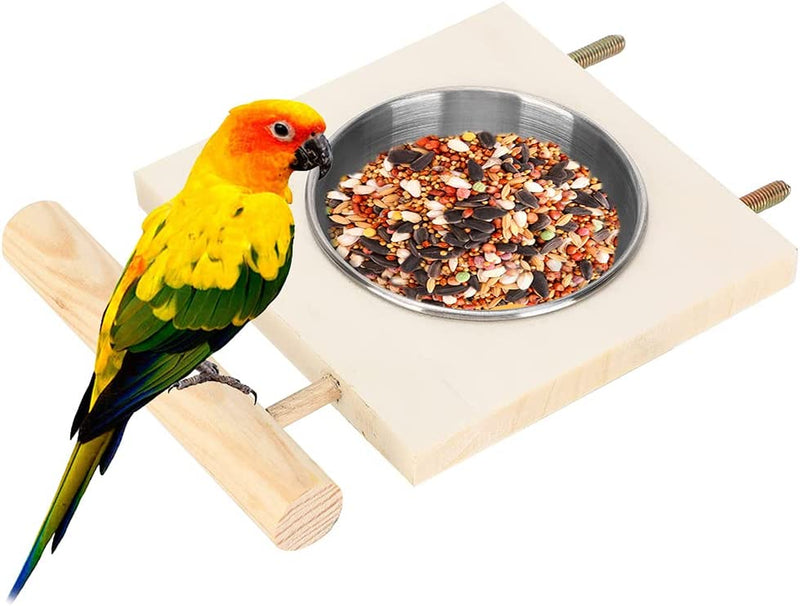 Ruiqas Parrot Feeding Bowl Stainless Steel Pet Food Water Feeder Cage Accessory with Stand Watering Supplies for Birds (Single Bowl ) Animals & Pet Supplies > Pet Supplies > Bird Supplies > Bird Cage Accessories > Bird Cage Food & Water Dishes Ruiqas   