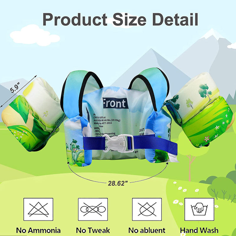 MOAMDAUT Kid Swim Vest for Child Infant Safety Swim Vest Cute Cartoon Swimming Wings Pool Toddlers Water Sports Learning Swim Training Equipment 22-66Lbs Sporting Goods > Outdoor Recreation > Boating & Water Sports > Swimming MOAMDAUT   