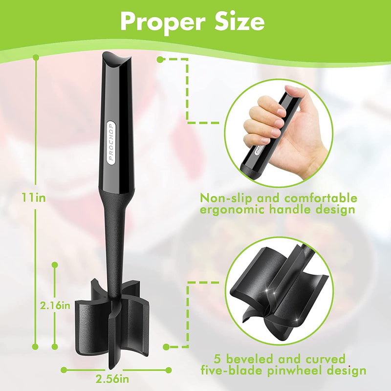 Meat Chopper, Professional Hamburger Chopper, Heat Resistant Meat Masher for Hamburger Meat, Ground Beef, Turkey and More, Nylon Ground Beef Tool, Non Stick Mix Chopper