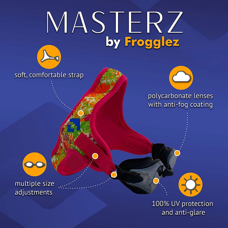 Masterz by Frogglez Swim Goggles for Adults & Teens, anti Fog Mirrored Goggles Sporting Goods > Outdoor Recreation > Boating & Water Sports > Swimming > Swim Goggles & Masks Frogglez   