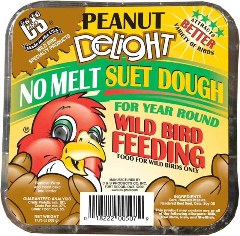 C&S Peanut Delight No Melt Suet Dough, 8/Pack 11.75 Ounces Animals & Pet Supplies > Pet Supplies > Bird Supplies > Bird Food Central Garden & Pet   