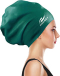Extra Large Swimming Cap for Long Hair by Koolsoly,Large Silicone Swim Cap for Women Girls Men and Adult Special Design for Very Long Thick Curly Hair&Dreadlocks Weaves Braids Afros Sporting Goods > Outdoor Recreation > Boating & Water Sports > Swimming > Swim Caps KOOLSOLY green  