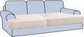 H.VERSAILTEX Stretch 3 Piece T Cushion Sofa Slipcovers Individually Sofa Cushion Covers for 3 Cushion Couch Sofa Seat Cushion Covers with Elastic Bands Featuring Thicker Jacquard Fabric, Gray Home & Garden > Decor > Chair & Sofa Cushions H.VERSAILTEX Ivory 2 Cushion Sofa 