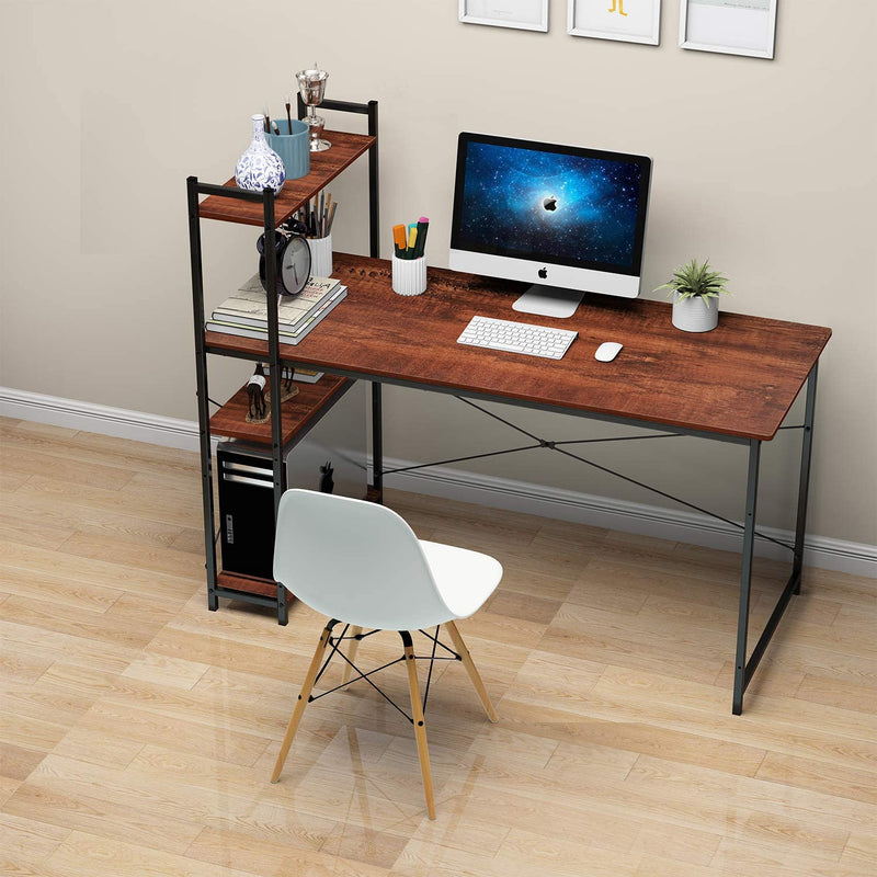 DECOHOLIC Computer Desk with Storage Shelves Modern Simple Style PC Desk for Home Office (55 Inch) Home & Garden > Household Supplies > Storage & Organization Decoholic   