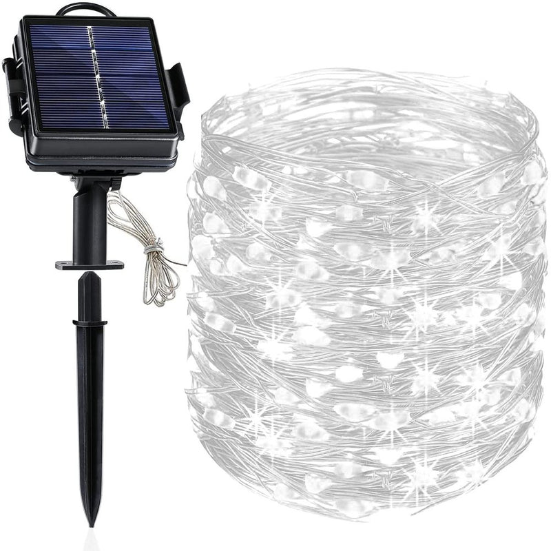 Clearance Solar Powered String Light 200 LED 3 Lighting Modes Lights Waterproof Outdoor Hanging Fairy Lighting for Valentine'S Day Decorations Home & Garden > Decor > Seasonal & Holiday Decorations HQZY 100LED White 1