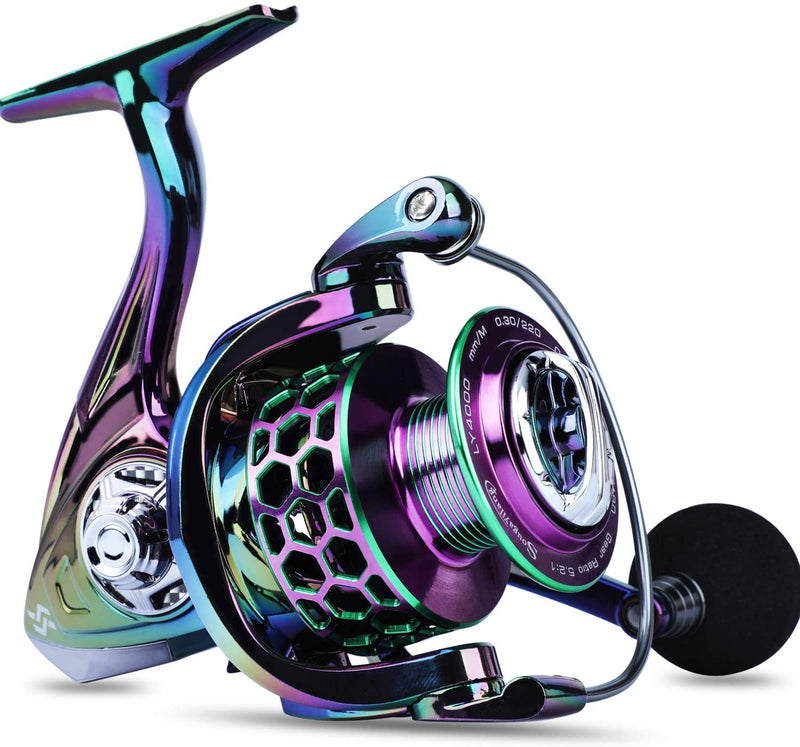 Sougayilang Colorful Fishing Reel 13 +1 BB Light Weight Ultra Smooth Powerful Spinning Reels, with CNC Line Management Graphite Frame, for Freshwater