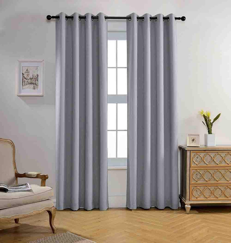 Miuco Room Darkening Texture Thermal Insulated Blackout Curtains for Bedroom 1 Pair 52X63 Inch Black Home & Garden > Decor > Window Treatments > Curtains & Drapes MIUCO Silver 52x84 inch 