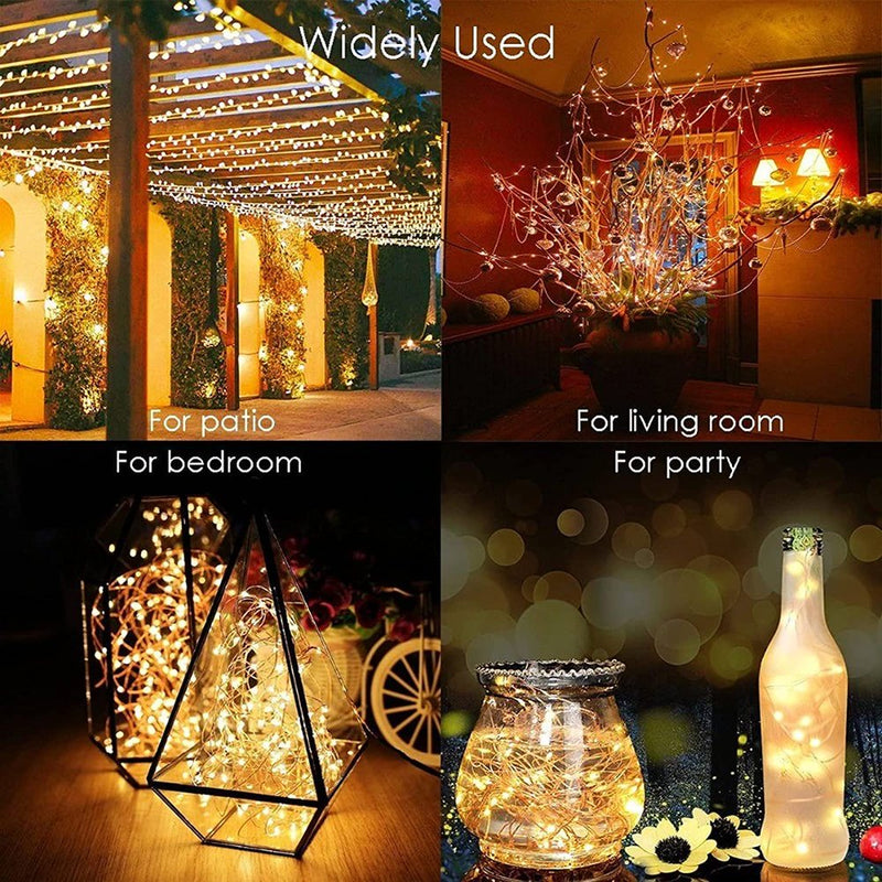 Clearance Solar Powered String Light 200 LED 3 Lighting Modes Lights Waterproof Outdoor Hanging Fairy Lighting for Valentine'S Day Decorations Home & Garden > Decor > Seasonal & Holiday Decorations HQZY   