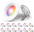 Amico 5/6 Inch Smart LED Recessed Lighting 12 Pack, RGBCW Color Changing Wifi Can Lights with Baffle Trim, Retrofit Downlight, 1050LM 12.5W=100W, Compatible with Alexa & Google Assistant, App Control Home & Garden > Lighting > Flood & Spot Lights Amico Rgb (Red, Green, Blue) 5/6 Inch 