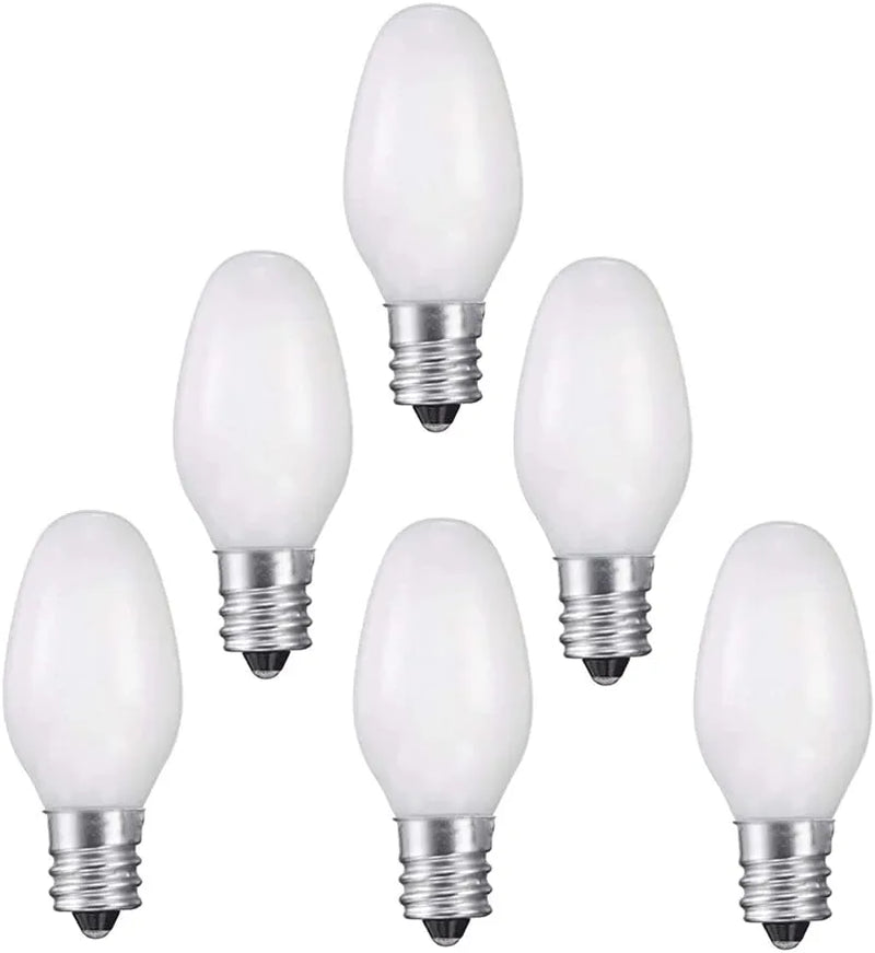 White Night Light Bulbs 6PC