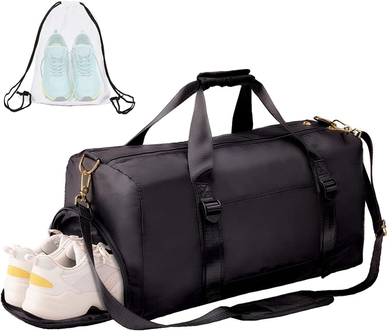 ICEIVY Gym Duffle Bag Dry Wet Separated Gym Bag Sport Duffle Bag Training Handbag Yoga Bag with Extra Drawstring Backpack for Man and Women (Black-Upgrade) Home & Garden > Household Supplies > Storage & Organization ADKX-US Black-upgrade  